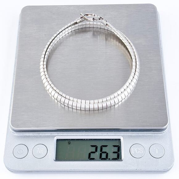 Vintage Italy Sterling Silver 925 Omega Necklace 16" - Picture 5 of 5